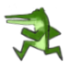 走るワニ下